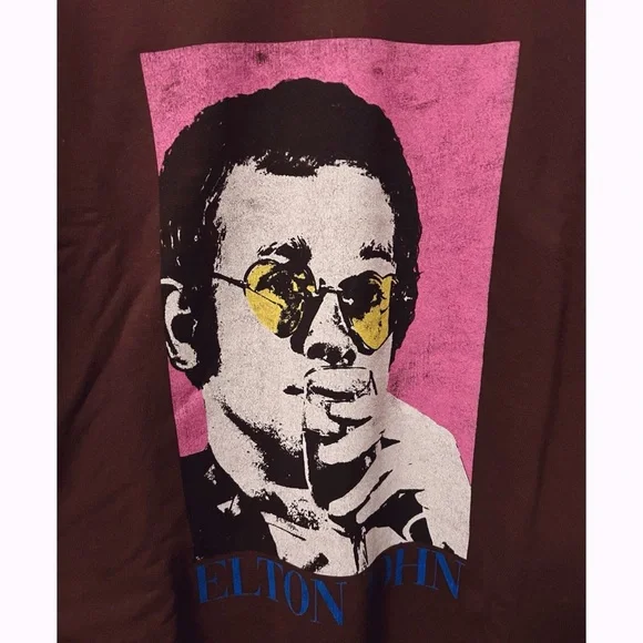 NWOT DAYDREAMER Elton John Heart Glasses BF Crew Coffee Quartz Sweatshirt Size M - Picture 5 of 13